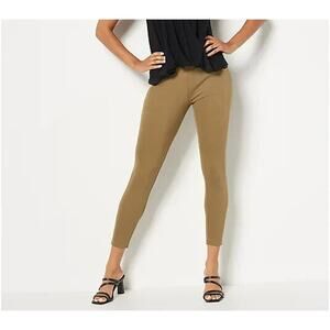 WOMEN WITH CONTROL NEW $63 St. Tropez Twill Legging w/ Pockets Olive‎ 22WP